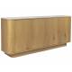 Buffet Bas Almira Woody Bois Finition Naturel et Pierre Frittée Meuble de Rangement 4 Portes Bahut 40x75x180cm
