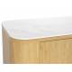 Buffet Bas Almira Woody Bois Finition Naturel et Pierre Frittée Meuble de Rangement 4 Portes Bahut 40x75x180cm