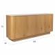 Buffet Bas Almira Woody Bois Finition Naturel et Pierre Frittée Meuble de Rangement 4 Portes Bahut 40x75x180cm