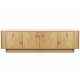 Meuble TV Almira Woody Enfilade Bois Finition Naturel et Pierre Frittée Meuble 4 Portes Rangement Bas 40x50x180cm