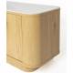 Meuble TV Almira Woody Enfilade Bois Finition Naturel et Pierre Frittée Meuble 4 Portes Rangement Bas 40x50x180cm