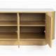 Meuble TV Almira Woody Enfilade Bois Finition Naturel et Pierre Frittée Meuble 4 Portes Rangement Bas 40x50x180cm