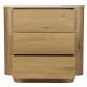 Commode Almira Woody Meuble Bois Finition Naturel et Pierre Frittée Cabinet de Rangement 3 Tiroirs 40x80x90cm