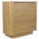 Commode Almira Woody Meuble Bois Finition Naturel et Pierre Frittée Cabinet de Rangement 3 Tiroirs 40x80x90cm