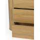 Commode Almira Woody Meuble Bois Finition Naturel et Pierre Frittée Cabinet de Rangement 3 Tiroirs 40x80x90cm