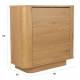Commode Almira Woody Meuble Bois Finition Naturel et Pierre Frittée Cabinet de Rangement 3 Tiroirs 40x80x90cm