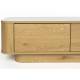 Table Basse Almira Woody Table de Salon Bois Finition Naturel et Pierre Frittée Console Basse 2 Tiroirs 38x60x120cm