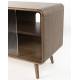 Buffet Bas Rise Zuiver Meuble TV Bois et Vitre Bahut de Rangement 2 Espaces 40x55x100cm
