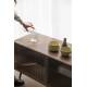 Buffet Bas Rise Zuiver Meuble TV Bois et Vitre Bahut de Rangement 2 Espaces 40x55x100cm