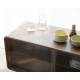 Buffet Bas Rise Zuiver Meuble TV Bois et Vitre Bahut de Rangement 2 Espaces 40x55x100cm