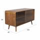 Buffet Bas Rise Zuiver Meuble TV Bois et Vitre Bahut de Rangement 2 Espaces 40x55x100cm
