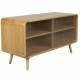 Buffet Bas Rise Zuiver Meuble TV Bois et Vitre Bahut de Rangement 2 Espaces 40x55x100cm