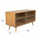 Buffet Bas Rise Zuiver Meuble TV Bois et Vitre Bahut de Rangement 2 Espaces 40x55x100cm