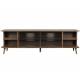 Grand Buffet Bas Rise Zuiver Meuble TV Bois et Vitre Bahut de Rangement 6 Espaces 40x55x180cm