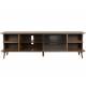 Grand Buffet Bas Rise Zuiver Meuble TV Bois et Vitre Bahut de Rangement 6 Espaces 40x55x180cm