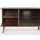 Grand Buffet Bas Rise Zuiver Meuble TV Bois et Vitre Bahut de Rangement 6 Espaces 40x55x180cm
