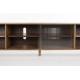 Grand Buffet Bas Rise Zuiver Meuble TV Bois et Vitre Bahut de Rangement 6 Espaces 40x55x180cm