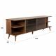 Grand Buffet Bas Rise Zuiver Meuble TV Bois et Vitre Bahut de Rangement 6 Espaces 40x55x180cm
