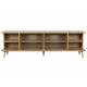 Grand Buffet Bas Rise Zuiver Meuble TV Bois et Vitre Bahut de Rangement 6 Espaces 40x55x180cm