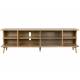 Grand Buffet Bas Rise Zuiver Meuble TV Bois et Vitre Bahut de Rangement 6 Espaces 40x55x180cm