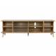 Grand Buffet Bas Rise Zuiver Meuble TV Bois et Vitre Bahut de Rangement 6 Espaces 40x55x180cm