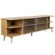 Grand Buffet Bas Rise Zuiver Meuble TV Bois et Vitre Bahut de Rangement 6 Espaces 40x55x180cm