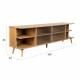 Grand Buffet Bas Rise Zuiver Meuble TV Bois et Vitre Bahut de Rangement 6 Espaces 40x55x180cm