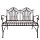 Banc Louison Banquette de Jardin en Acier Patiné Marron Mobilier Extérieur 2 Personnes 42x95x108cm