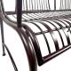 Banc Louison Banquette de Jardin en Acier Patiné Marron Mobilier Extérieur 2 Personnes 42x95x108cm