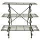 Escabeau en Acier Patinée Vert Porte-plantes Support 3 Niveaux Mobilier de Jardin Décoratif 61x82x90cm