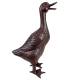 Canard Arthus Animal en Fonte Patinée Marron Décoration de Jardin Animal 17,5x25x39cm