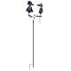 Superbe Pluviomètre à Piquer Tuteur Plante Décoration de Jardin Motif Corbeaux en Fer Patiné et Tube en Verre 23x29x130cm