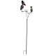 Superbe Pluviomètre à Piquer Tuteur Plante Décoration de Jardin Motif Corbeaux en Acier Patiné et Tube en Verre 12x30x140cm