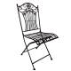 Salon de Jardin Gaspard Ensemble Table et 2 Chaises en Acier Marron Mobilier de Jardin