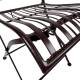 Salon de Jardin Gaspard Ensemble Table et 2 Chaises en Acier Marron Mobilier de Jardin