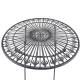 Salon de Jardin Gaspard Ensemble Table et 2 Chaises en Acier Gris Mobilier de Jardin