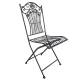 Salon de Jardin Gaspard Ensemble Table et 2 Chaises en Acier Gris Mobilier de Jardin