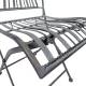 Salon de Jardin Gaspard Ensemble Table et 2 Chaises en Acier Gris Mobilier de Jardin