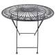 Salon de Jardin Gaspard Ensemble Table et 2 Chaises en Acier Gris Mobilier de Jardin