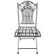 Salon de Jardin Gaspard Ensemble Table et 2 Chaises en Acier Gris Mobilier de Jardin