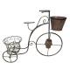 Vélo Décoratif en Acier Vert Porte-Plantes Support à Compositions Décoration de Jardin 21x54x67cm