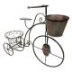 Vélo Décoratif en Acier Vert Porte-Plantes Support à Compositions Décoration de Jardin 21x54x67cm