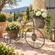 Vélo Décoratif en Acier Vert Porte-Plantes Support à Compositions Décoration de Jardin 21x54x67cm