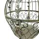 Cage Décorative sur Pied Jardinière en Acier Patiné Vert Support à Plantes 31x31x90cm