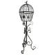 Cage Décorative sur Pied Jardinière en Acier Patiné Vert Support à Plantes 34x34x116cm