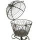 Cage Décorative sur Pied Jardinière en Acier Patiné Vert Support à Plantes 34x34x116cm