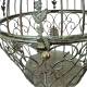 Cage Décorative sur Pied Jardinière en Acier Patiné Vert Support à Plantes 34x34x116cm