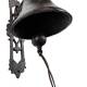 Cloche Welcome Carillon de Porte en Fonte Patinée Marron Décoration Extérieur Style Cottage 14x23,5x39cm