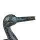 Canard Peter Sculpture de Jardin en Acier Couleur Vert de Gris Décoration de Jardin 16x32x45cm