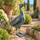 Canard Peter Sculpture de Jardin en Acier Couleur Vert de Gris Décoration de Jardin 16x32x45cm